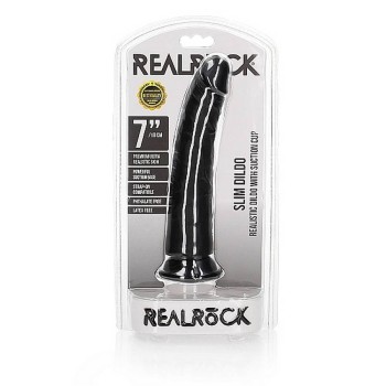 Κυρτό Ρεαλιστικό Πέος - Slim Realistic Dildo With Suction Cup Black 18cm