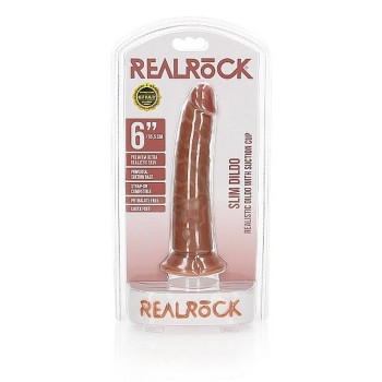Slim Realistic Dildo With Suction Cup Brown 16cm