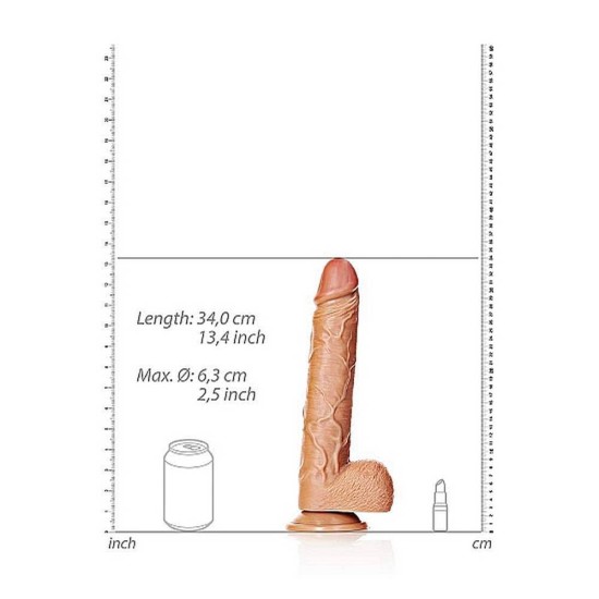 Straight Realistic Dildo With Balls Brown 30cm Sex Toys