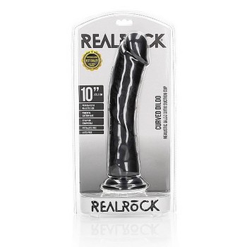 Curved Realistic Dildo With Suction Cup Black 25cm