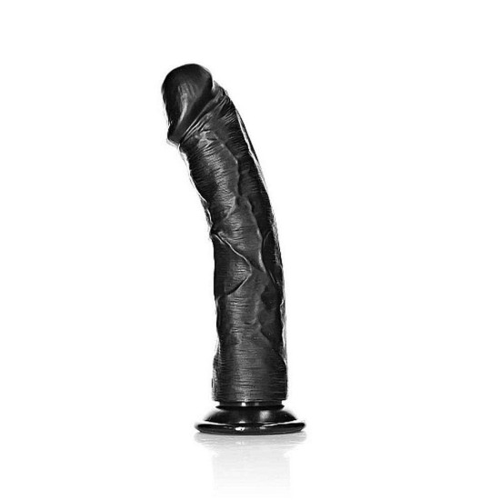 Κυρτό Ρεαλιστικό Πέος - Curved Realistic Dildo With Suction Cup Black 25cm Sex Toys 