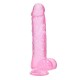 Crystal Clear Realistic Dildo With Balls Pink 25cm Sex Toys