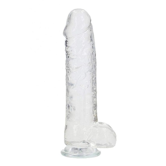 Crystal Clear Realistic Dildo With Balls Clear 25cm Sex Toys