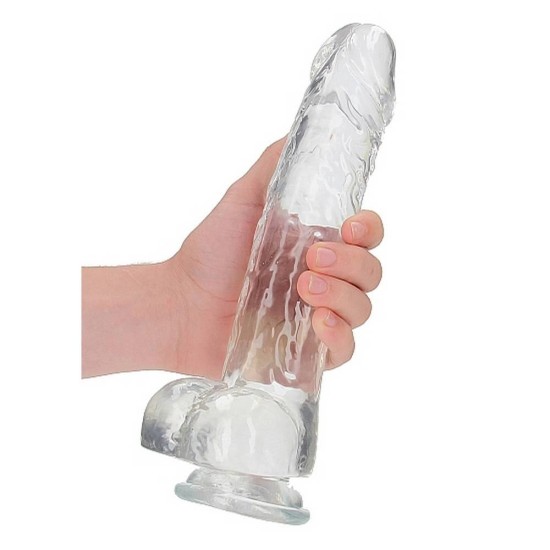 Crystal Clear Realistic Dildo With Balls Clear 25cm Sex Toys