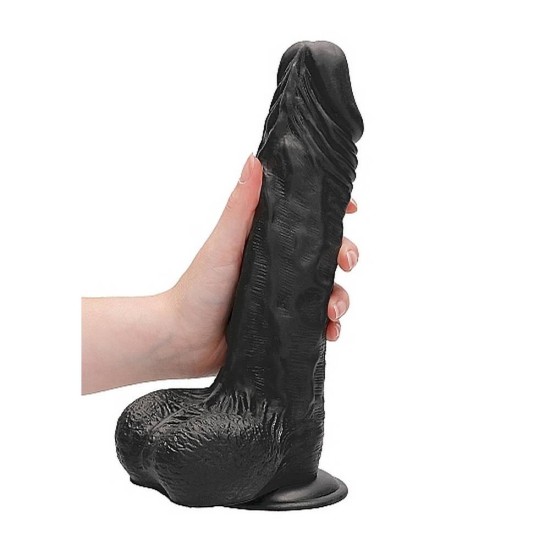 Μεγάλο Μαλακό Πέος - Dong With Testicles Black 25cm Sex Toys 