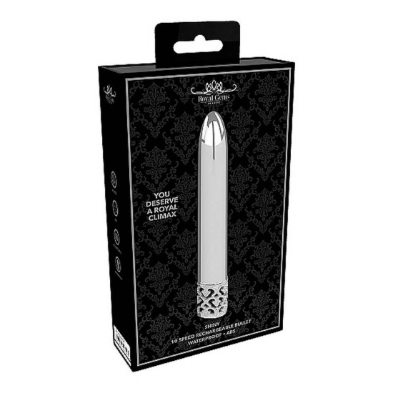  Shiny 10 Speed Rechargeable Bullet Silver Sex Toys