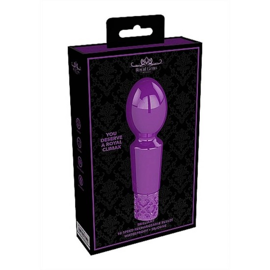 Μίνι Συσκευή Μασάζ - Brilliant Mini Rechargeable Wand Massager Purple Sex Toys 