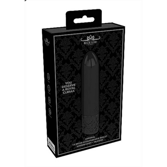 Μίνι Δονητής Σιλικόνης - Imperial 10 Speed Rechargeable Silicone Bullet Black Sex Toys 