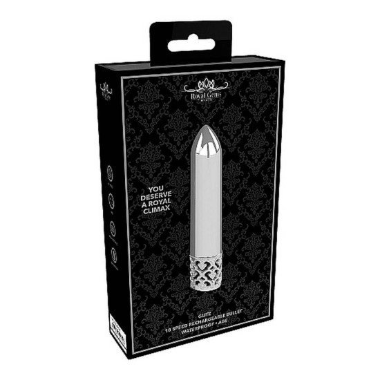 Glitz 10 Speed Rechargeable Bullet Silver Sex Toys