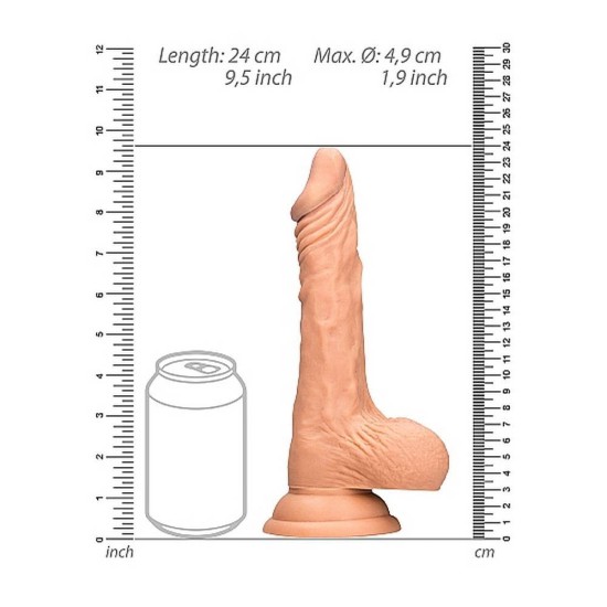 Dong With Testicles Beige 23cm Sex Toys