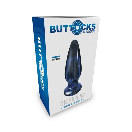 The Shining Vibrating Glass Plug Blue Sex Toys
