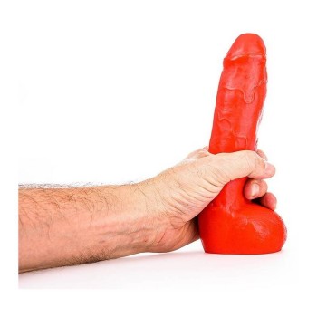 All Red Realistic Dong With Balls 21cm