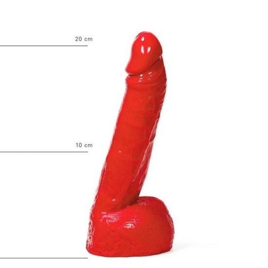 Ευλύγιστο Ρεαλιστικό Πέος - All Red Realistic Dong With Balls 21cm Sex Toys 