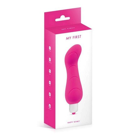 Κλασικός Δονητής Σιλικόνης - My First Happy Winky Silicone Vibrator Pink Sex Toys 
