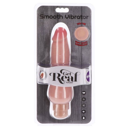 Μαλακός Ρεαλιστικός Δονητής - Dual Density Smooth Vibrator Beige 23cm Sex Toys 
