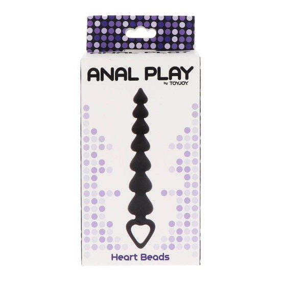 Πρωκτικές Μπίλιες Σιλικόνης - Toy Joy Silicone Heart Beads Black Sex Toys 