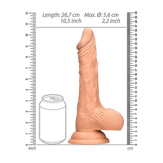 Realistic Dildo With Balls & Strap On Beige 25cm Sex Toys