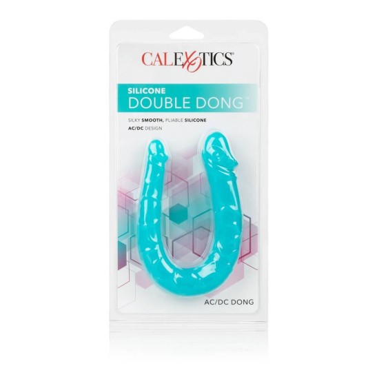Calexotics Silicone Double Dong Aqua Sex Toys