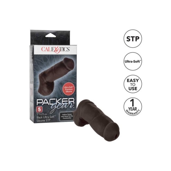 Μαλακό Πέος Για Εσώρουχο - Hollow Packer Stand To Pee Black 13cm Sex Toys 