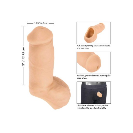 Μαλακό Πέος Για Εσώρουχο - Hollow Packer Stand To Pee Beige 13cm Sex Toys 