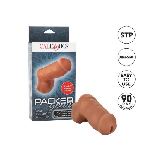 Μαλακό Πέος Για Εσώρουχο - Hollow Packer Stand To Pee Brown 10cm Sex Toys 