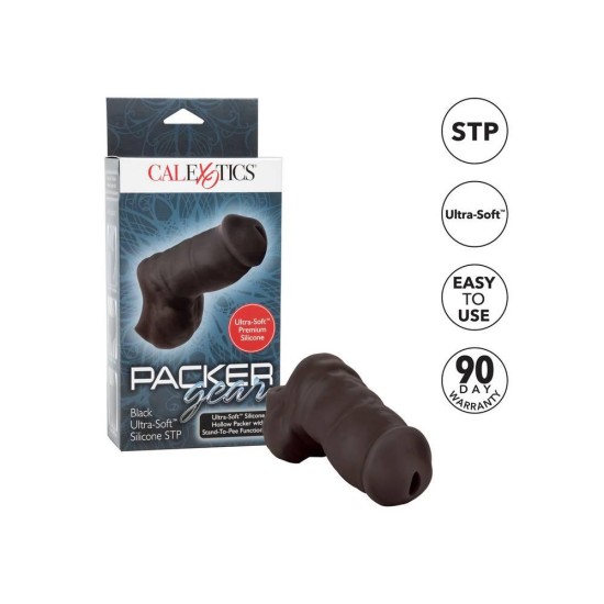 Μαλακό Πέος Για Εσώρουχο - Hollow Packer Stand To Pee Black 10cm Sex Toys 