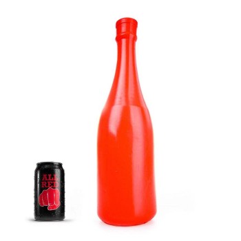 All Black Champagne Bottle Dildo Large Red 40cm