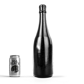 All Black Champagne Bottle Dildo Large Black 40cm