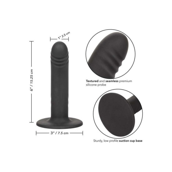 Κυρτό Ομοίωμα Σιλικόνης - Calexotics Boundless Ridged Dildo Black 15cm Sex Toys 
