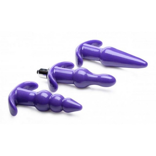 Σετ Σφήνες Πρωκτού Με Δόνηση - Thrill Trio Anal Plug Set Of 3 Purple Sex Toys 