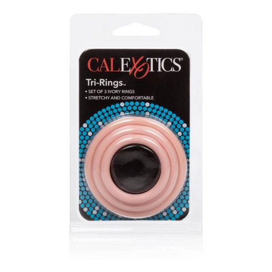 Δαχτυλίδια Πέους – Tri Rings Set Of 3 Beige Sex Toys 