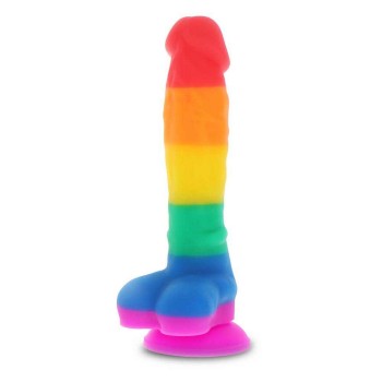 Ρεαλιστικό Πέος Σιλικόνης - Pride Rainbow Lover Dong With Balls 19cm