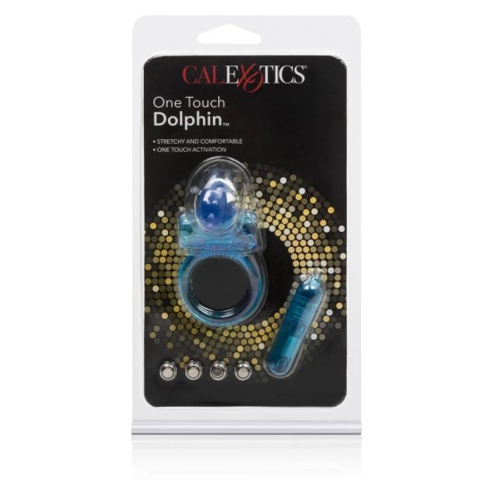 One Touch Dolphin Vibrating Ring Blue Sex Toys