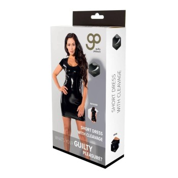 Σέξι Γυαλιστερό Φόρεμα - GP Short Dress With Cleavage Black