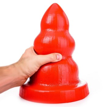 All Red Triple Pleasure Anal Dildo Large