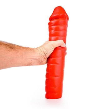 All Red XL Dong With Ridges No.51