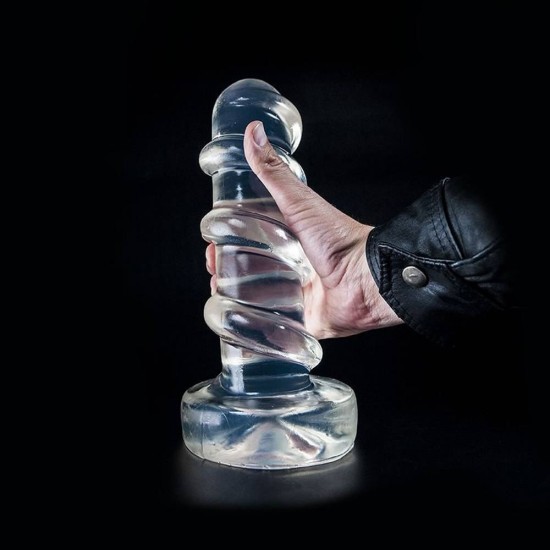 Μεγάλο Ομοίωμα Με Σπείρες - Dark Crystal Spiral Dildo Clear 29cm Sex Toys 