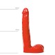 Ρεαλιστικό Ομοίωμα Με Όρχεις - All Red Realistic Dildo With Balls 21cm Sex Toys 