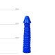 Large Dildo With Ribbed Shaft Blue 26cm Sex Toys