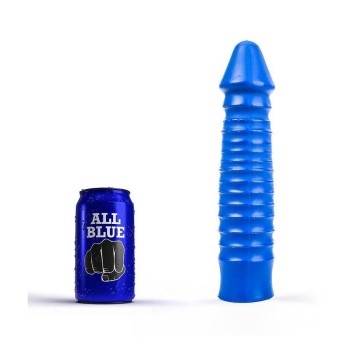 Large Dildo With Ribbed Shaft Blue 26cm