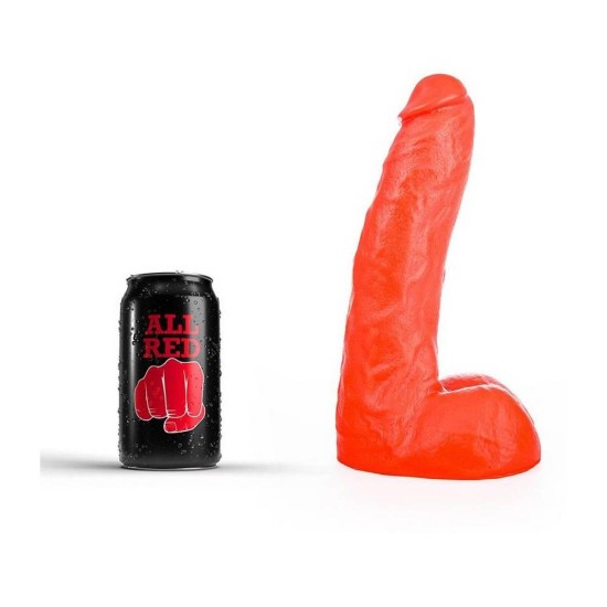 All Red Realistic Dong With Balls 22cm Sex Toys