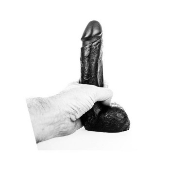 All Black Realistic Dong With Balls 19cm