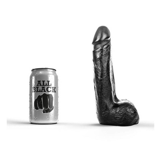 Μαλακό Ρεαλιστικό Πέος - All Black Realistic Dong With Balls 19cm Sex Toys 