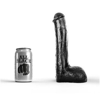 All Black Realistic Dong With Balls 23cm