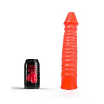 Large Dildo With Ribbed Shaft Red 26cm