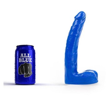 All Blue Realistic Dildo With Balls 21cm
