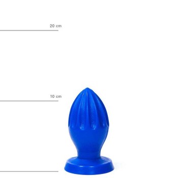 All Blue Butt Plug With Grooves No.31