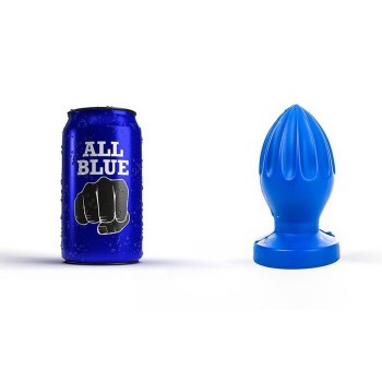 All Blue Butt Plug With Grooves No.31