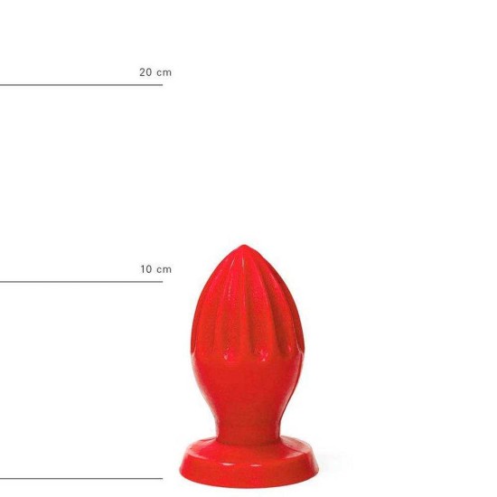 Πρωκτική Σφήνα Με Ραβδώσεις - All Red Butt Plug With Grooves No.31 Sex Toys 