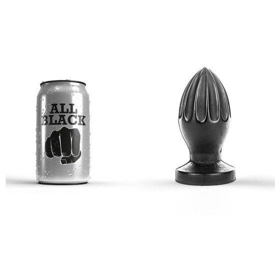 All Black Butt Plug With Grooves No.31 Sex Toys